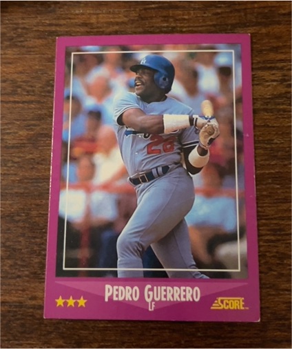 1988 Score #9 Pedro Guerrero — front