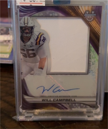 2024 Bowman Best University #PJA-WC Will Campbell — front