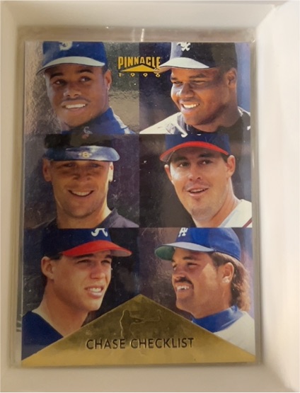 1996 Pinnacle #399 Chase Checklist Ken Griffey Jr. Frank Thomas Cal Ripken — front