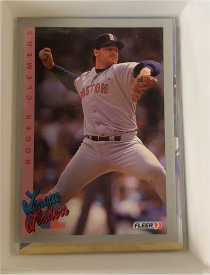 1993 Fleer #348 Roger Clemens Boston Red Sox League Leaders — front