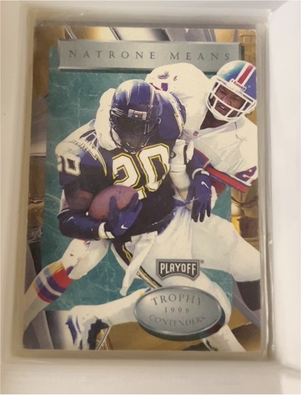 1996 Playoff Trophy Contenders Natrone Means — front
