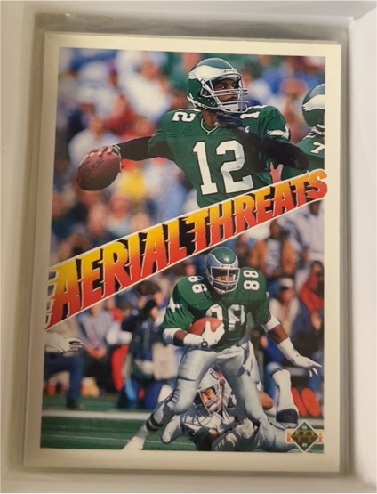 1991 Upper Deck Aerial Threats #31 Randall Cunningham / Keith Jackson — front