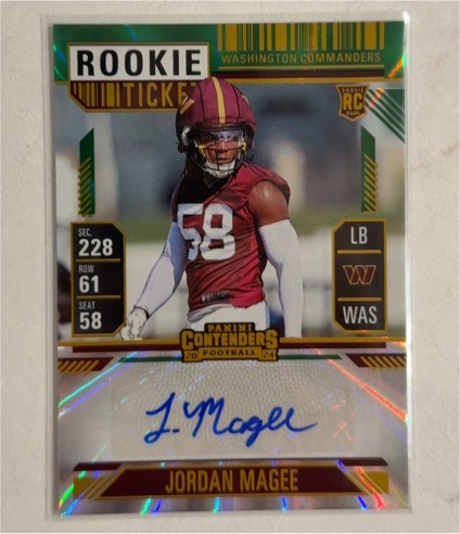 2024 Panini Contenders #244 Jordan Magee Rookie Ticket — front