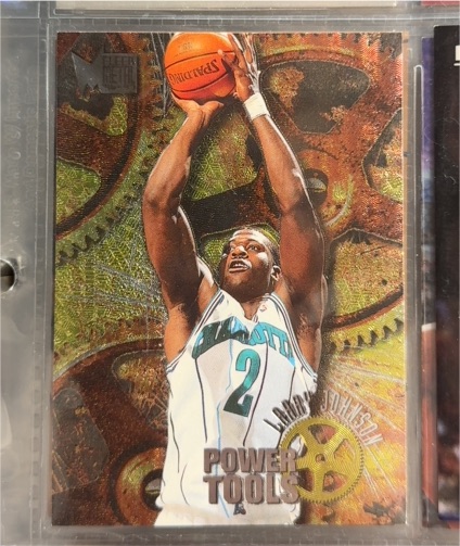 1996-97 Fleer Metal #5 Larry Johnson Power Tools — front