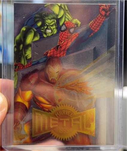 1995 Fleer Marvel Metal #138 Checklist Spider-Man Hulk Iron Man — front