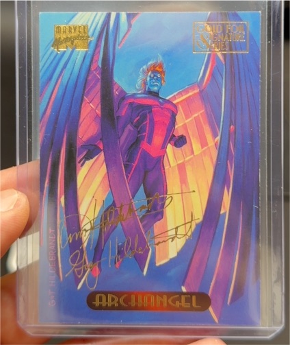 1994 Fleer Marvel Masterpieces #2 Archangel Gold Foil Signature Series — front