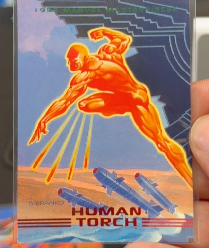 1993 SkyBox Marvel Masterpieces #2 Human Torch — front