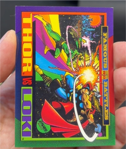1993 SkyBox Marvel Universe #150 Thor vs Loki — front