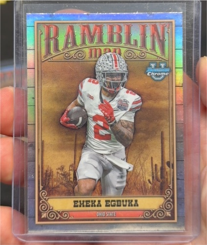2023 Bowman Chrome University #RM-11 Emeka Egbuka Ramblin Man — front