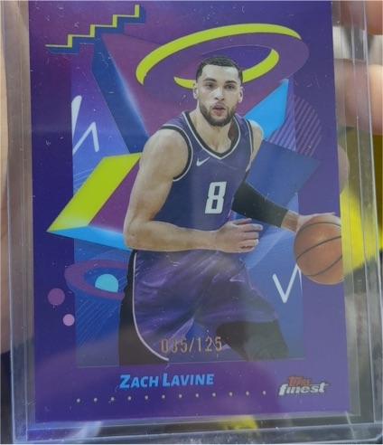 2024-25 Topps Finest #035 Zach LaVine Purple Refractor — front