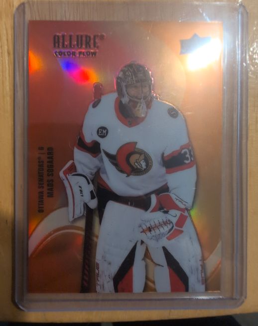 2022-23 Upper Deck Allure Color Flow Red-Orange #SF-15 Mads Sogaard — front