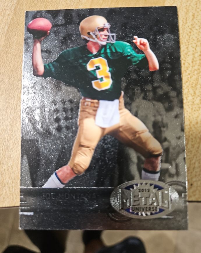 2013 Fleer Retro Metal Universe #M-105 Joe Montana — front