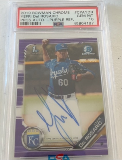 2019 Bowman Chrome #CPAYDR Yefri Del Rosario — front