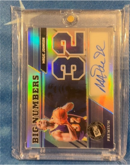 2024 Leaf Press Pass Premium Big Numbers #32 Magic Johnson — front