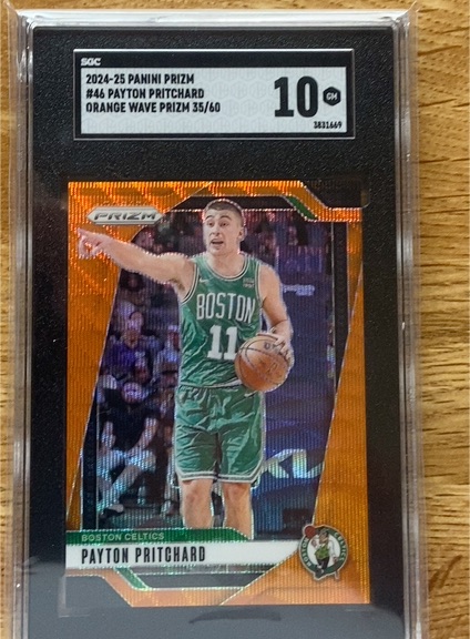 2024-25 Panini Prizm #46 Payton Pritchard Orange Wave Prizm — front
