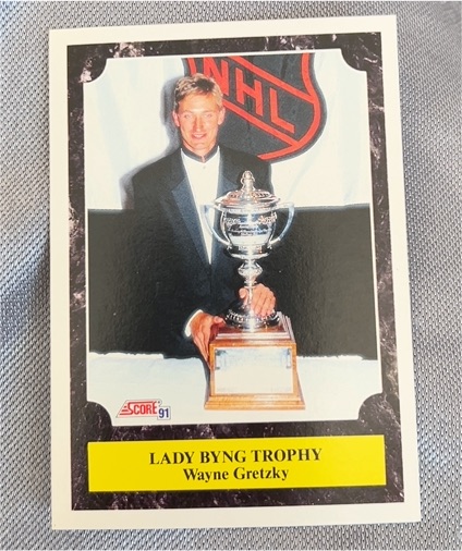 1991 Score #324 Wayne Gretzky Lady Byng Trophy — front