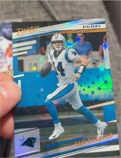 2022 Panini Prestige #39 Sam Darnold Xtra Points Astral Carolina Panthers — front