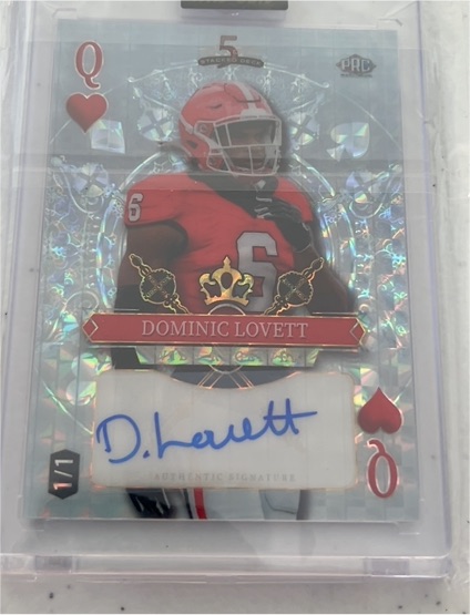 2024 Wild Card 5 Card Draw Stacked Deck #Queen of Hearts Dominic Lovett — front