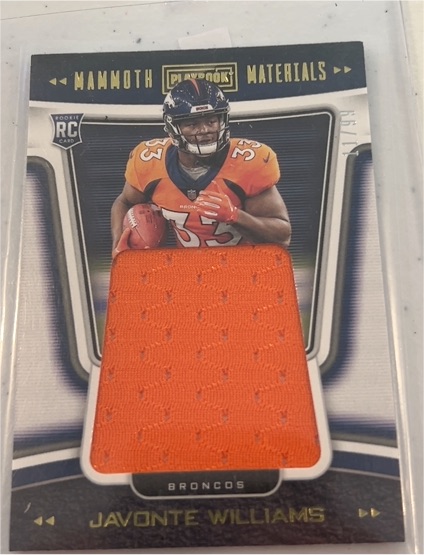 2021 Panini Playbook Mammoth Materials #MAM-JWI Javonte Williams — front