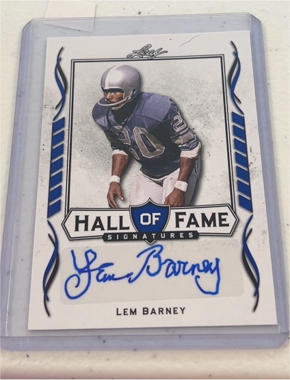 2021 Leaf Signature Hall of Fame Auto Lem Barney #HOF-LB1 — front