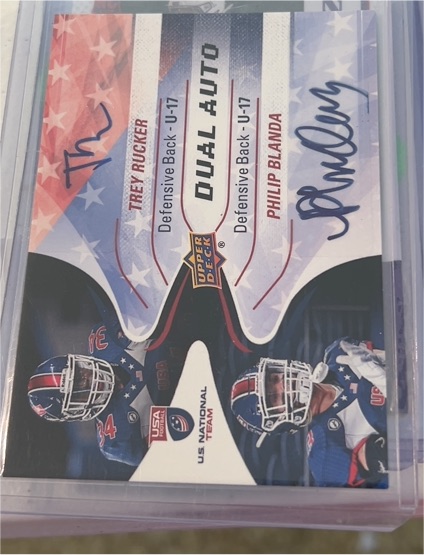 2017 Upper Deck USA Football U17 Dual Auto #DA-8 Trey Rucker Philip Blanda — front