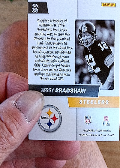 2017 Panini Score Signal Callers #30 Terry Bradshaw — back