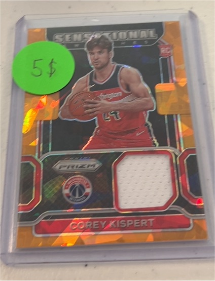 2021-22 Panini Prizm Sensational Swatches Orange Ice #SW-CKI Corey Kispert — front