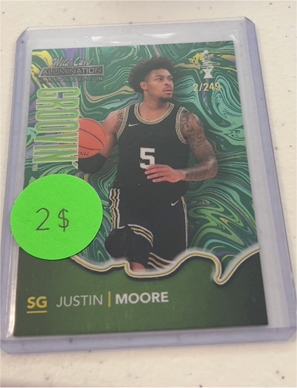 2022 Wild Card Alumination Groovin Green #GG-5 Justin Moore — front