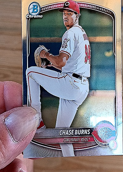 2025 Bowman Chrome Prospects #BCP-122 Chase Burns — front