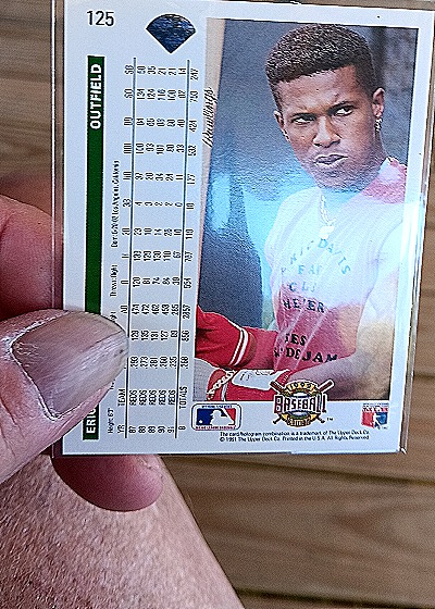 1991 Topps #125 Eric Davis — back