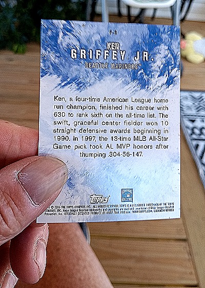 2016 Topps Update Fire #F-6 Ken Griffey Jr. — back