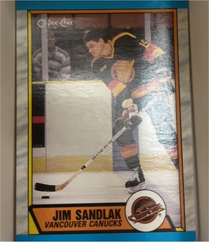 1989-90 O-Pee-Chee #267 Jim Sandlak Vancouver Canucks — front