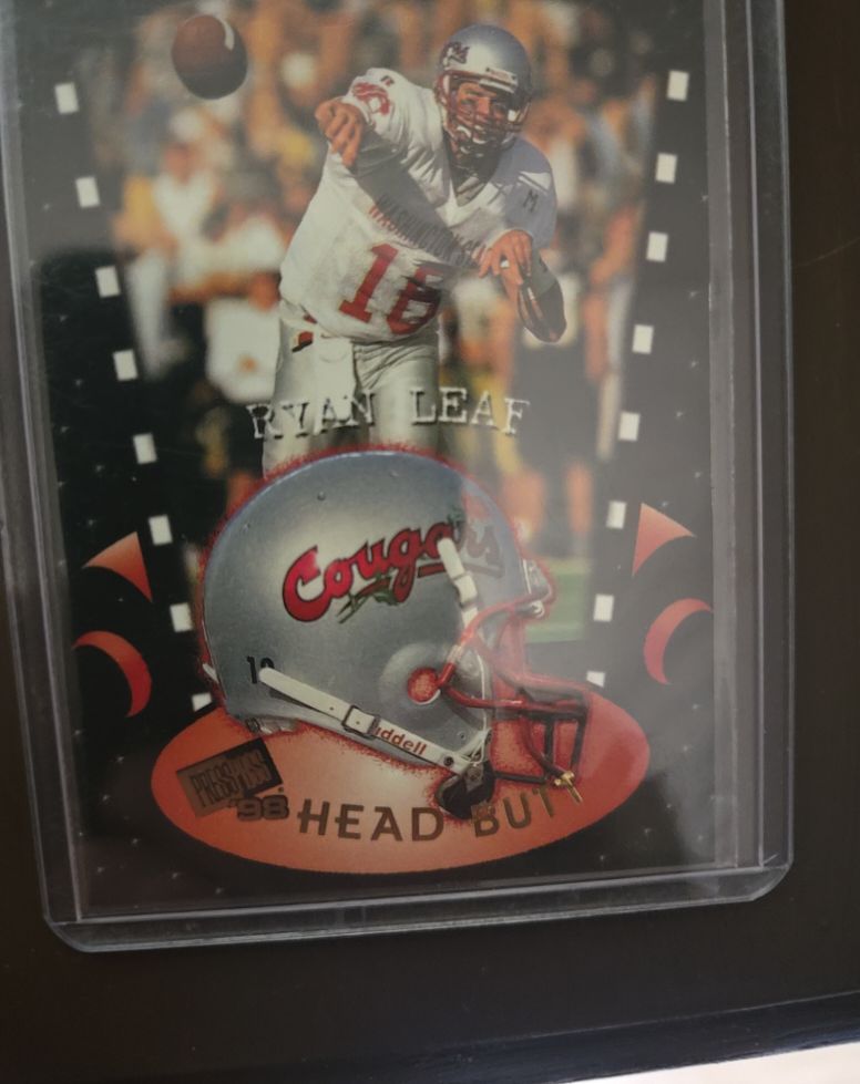 1998 Press Pass Head Butt #HB3 Ryan Leaf — front