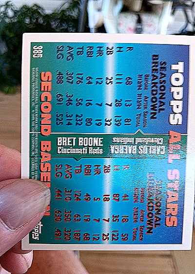 1995 Topps #385 Bret Boone Carlos Baerga All Stars — back