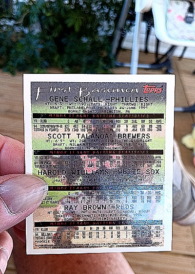 1995 Topps #79 Gene Schall / Scott Talanoa / Harold Williams / Ray Brown — back