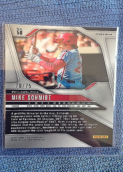 2025 Panini Prizm #50 Mike Schmidt — back