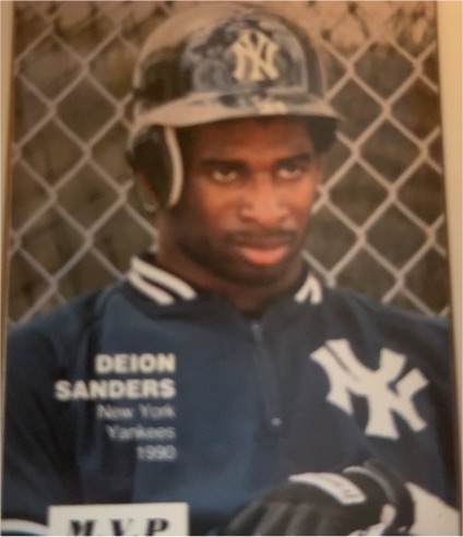 1990 MVP Rookies Superstars #3 Deion Sanders — front