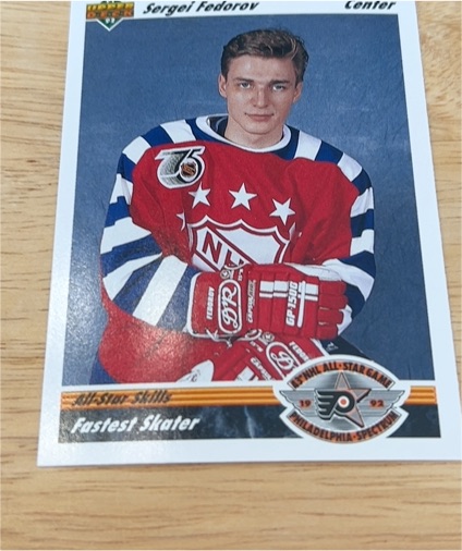 1991-92 Upper Deck #631 Sergei Fedorov All Star Skills Fastest Skater — front