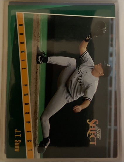 1993 Score Select #385 J.T. Snow — front
