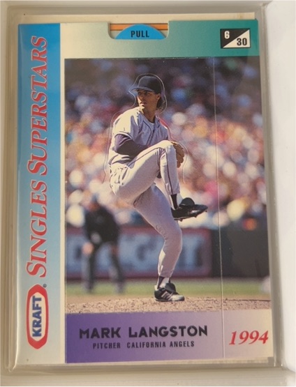 1994 Kraft Singles #6 Mark Langston — front