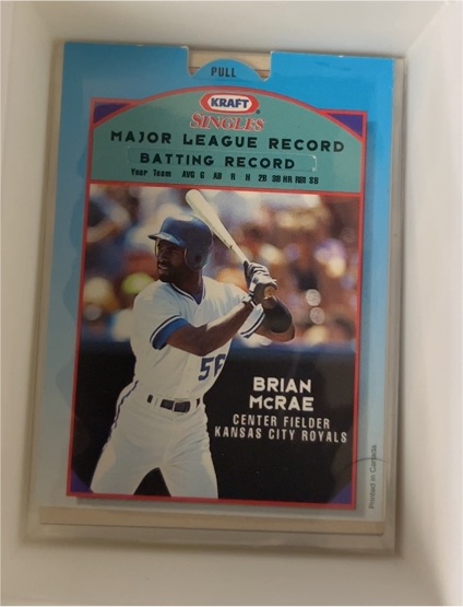 1994 Kraft Singles Major League Record Batting Record Brian McRae — front