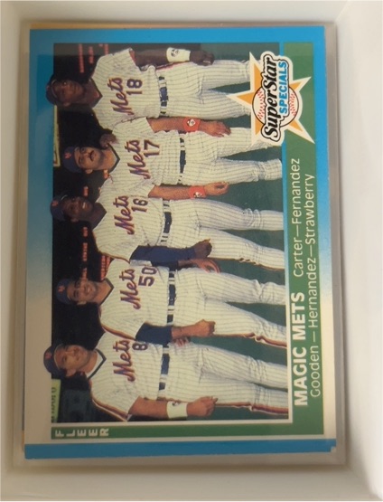 1987 Fleer #629 Magic Mets Carter Fernandez Gooden Hernandez Strawberry — front