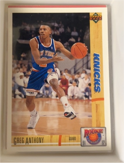 1991-92 Upper Deck Rookie Standouts #R37 Greg Anthony — front