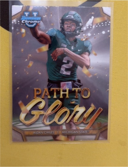 2024 Bowman Chrome University #PG-18 Aidan Chiles Path to Glory Michigan State — front
