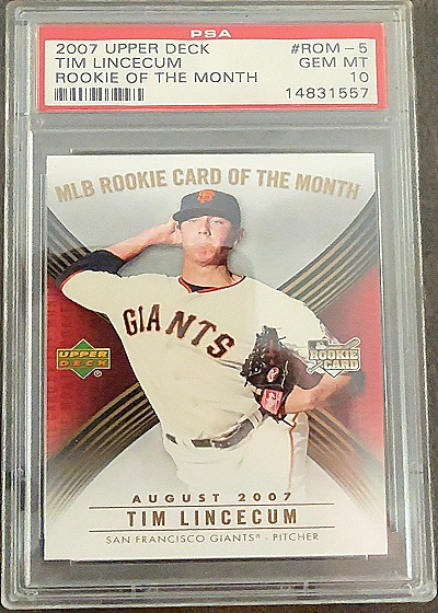 2007 Upper Deck #ROM-5 Tim Lincecum Rookie of the Month — front