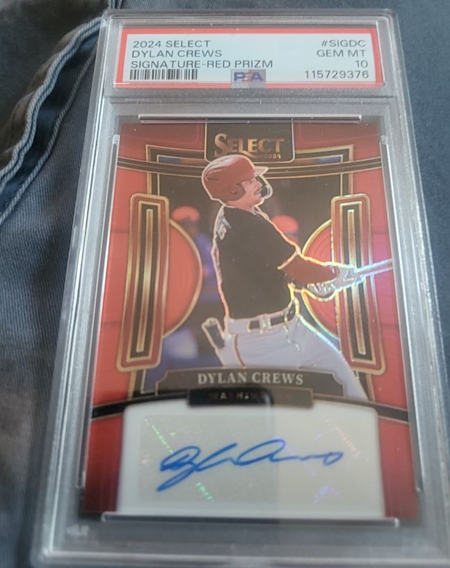2024 Panini Select #SIGDC Dylan Crews Signature-Red Prizm — front