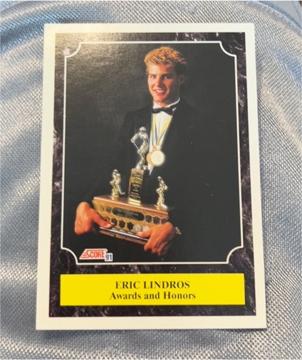 1991 Score #330 Eric Lindros Awards and Honors — front