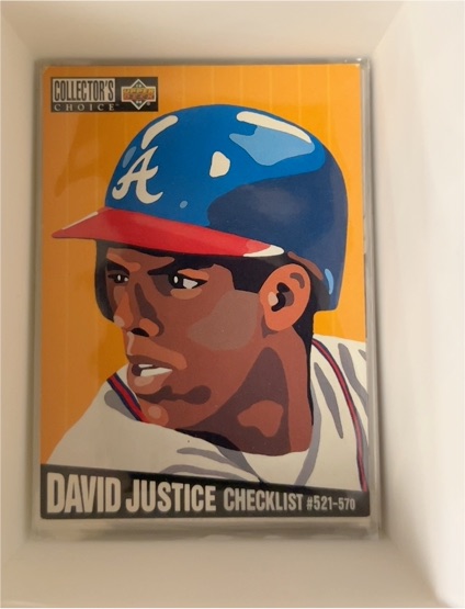 1994 Upper Deck Collector's Choice #325 David Justice Checklist — front