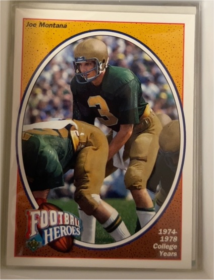 1991 Upper Deck Football Heroes #1 Joe Montana — front
