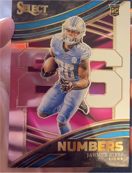 2023 Panini Select - Select Numbers #NMB-JGI Jahmyr Gibbs (RC) — front